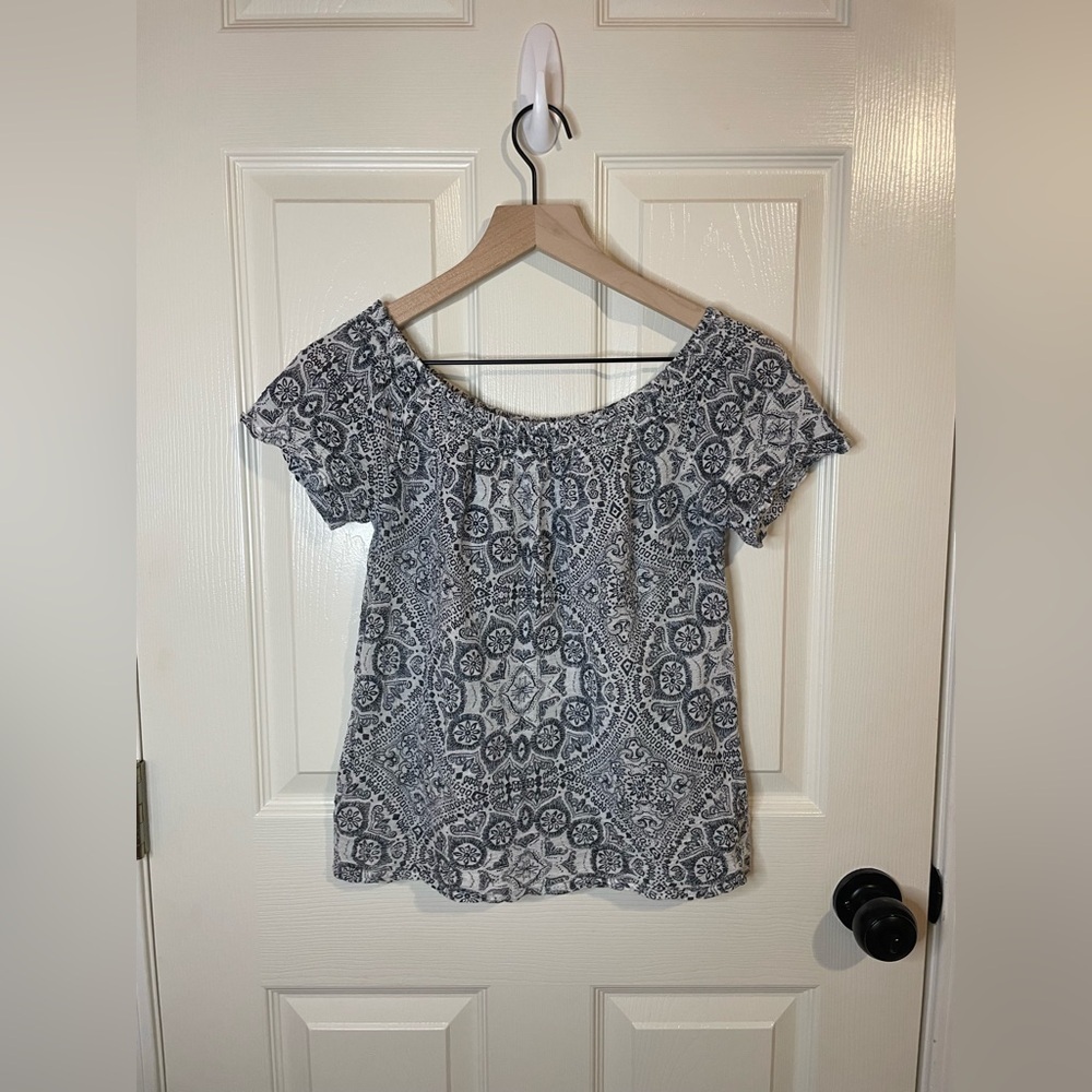 Fat Face Geometric Floral Print Babydoll Blouse Size 4